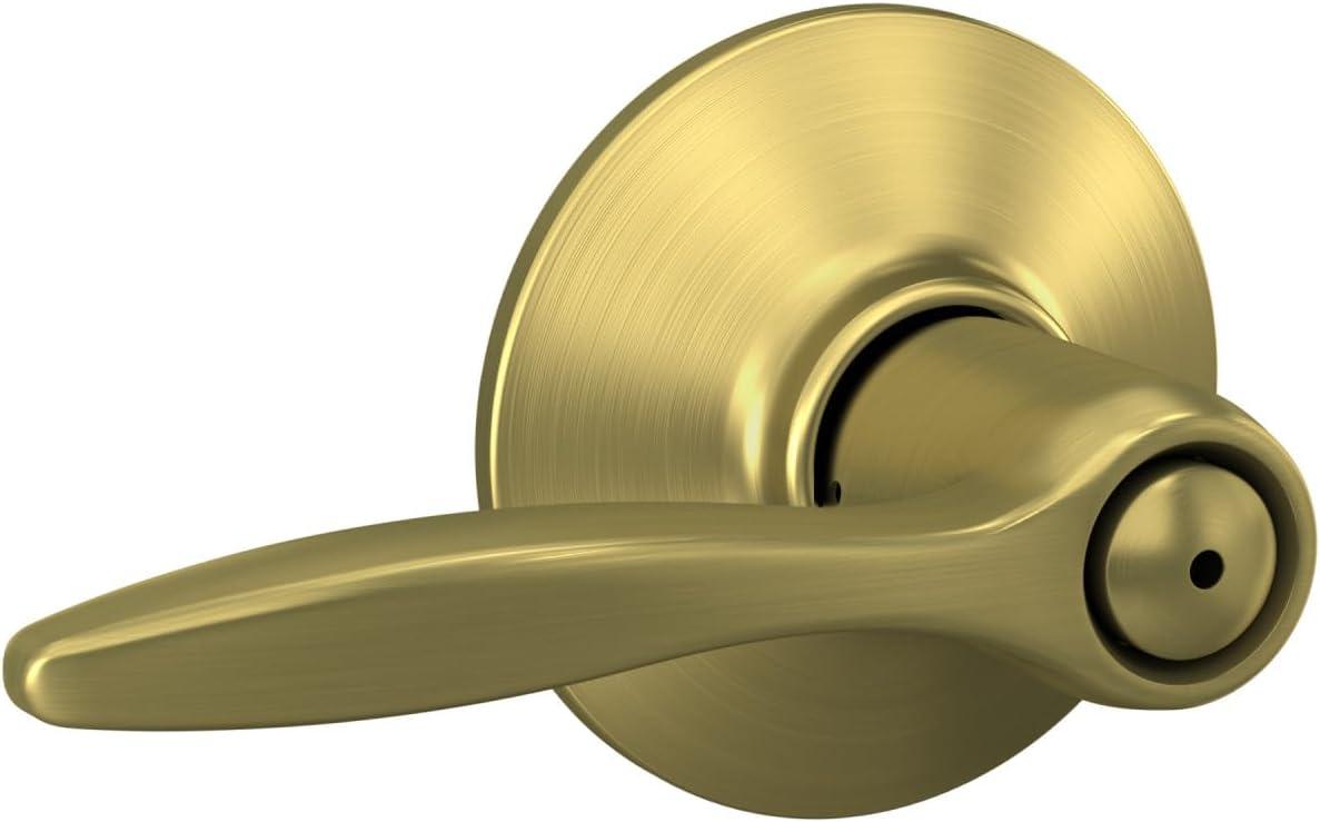 image:imageSchlage F40 DEL 608 Delfayo Door Lever with Standard Trim Bed amp Bath Privacy Lock Satin BrassSatin Brass