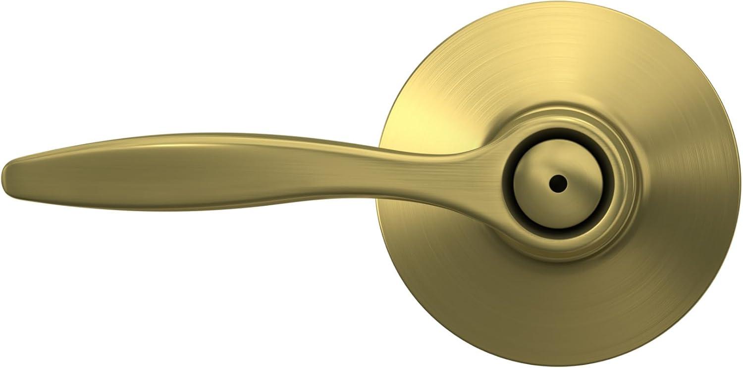 image:imageSchlage F40 DEL 608 Delfayo Door Lever with Standard Trim Bed amp Bath Privacy Lock Satin BrassSatin Brass