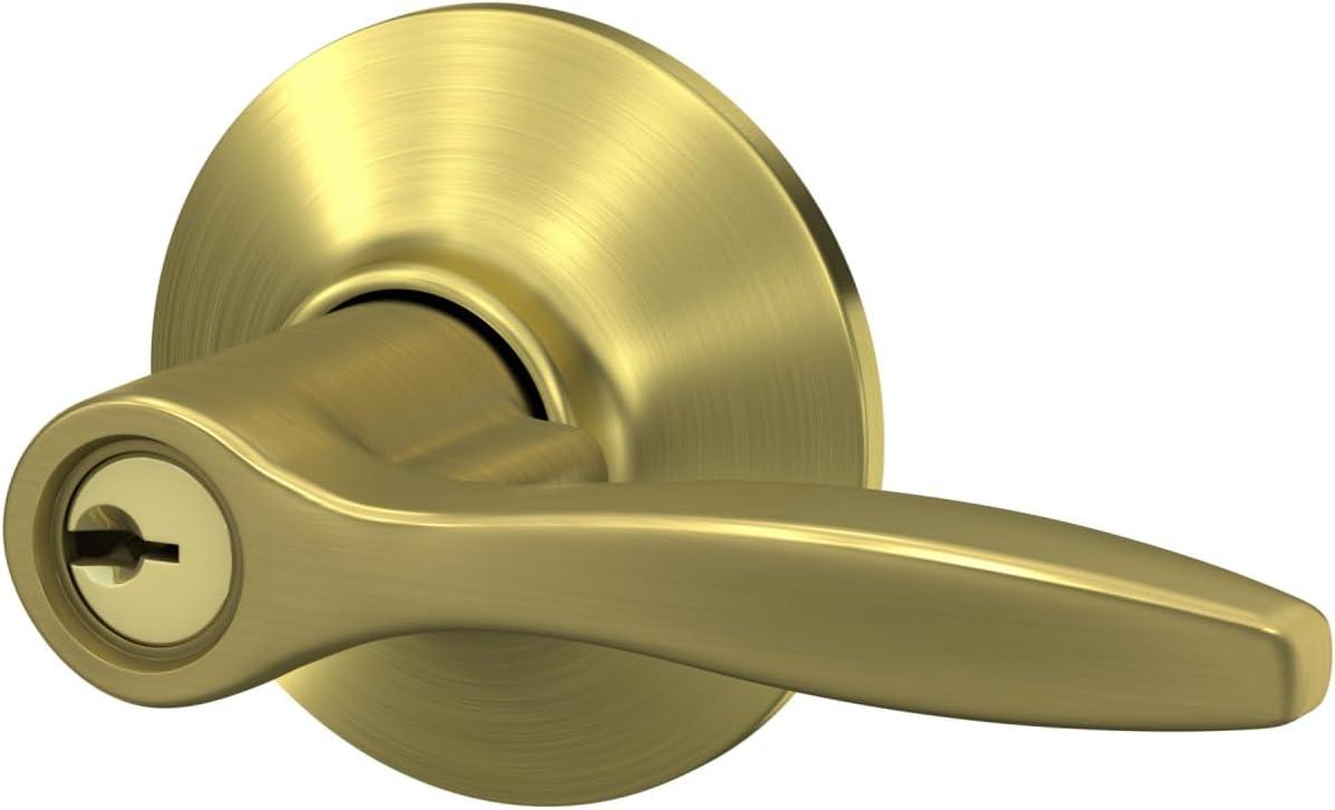 image:imageSchlage F40 DEL 608 Delfayo Door Lever with Standard Trim Bed amp Bath Privacy Lock Satin BrassSatin Brass