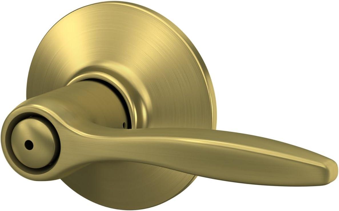image:imageSchlage F40 DEL 608 Delfayo Door Lever with Standard Trim Bed amp Bath Privacy Lock Satin BrassSatin Brass