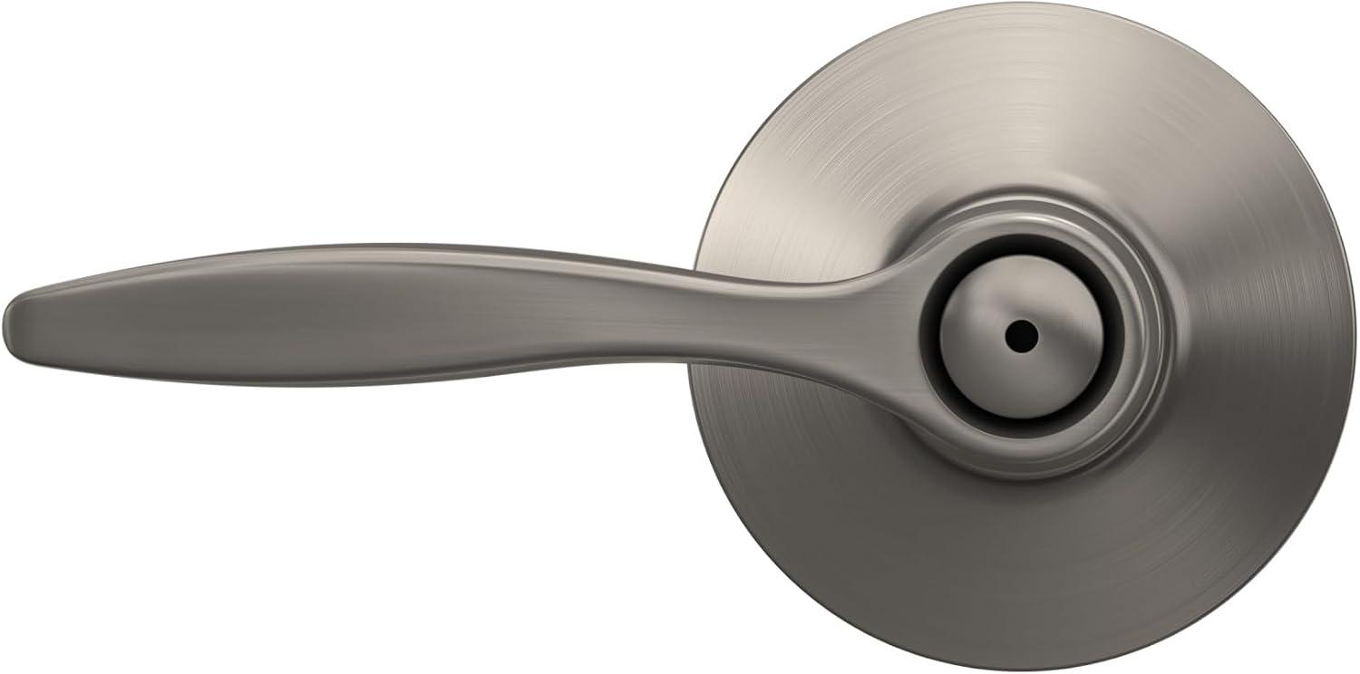 image:imageSchlage F40 DEL 608 Delfayo Door Lever with Standard Trim Bed amp Bath Privacy Lock Satin BrassSatin Nickel