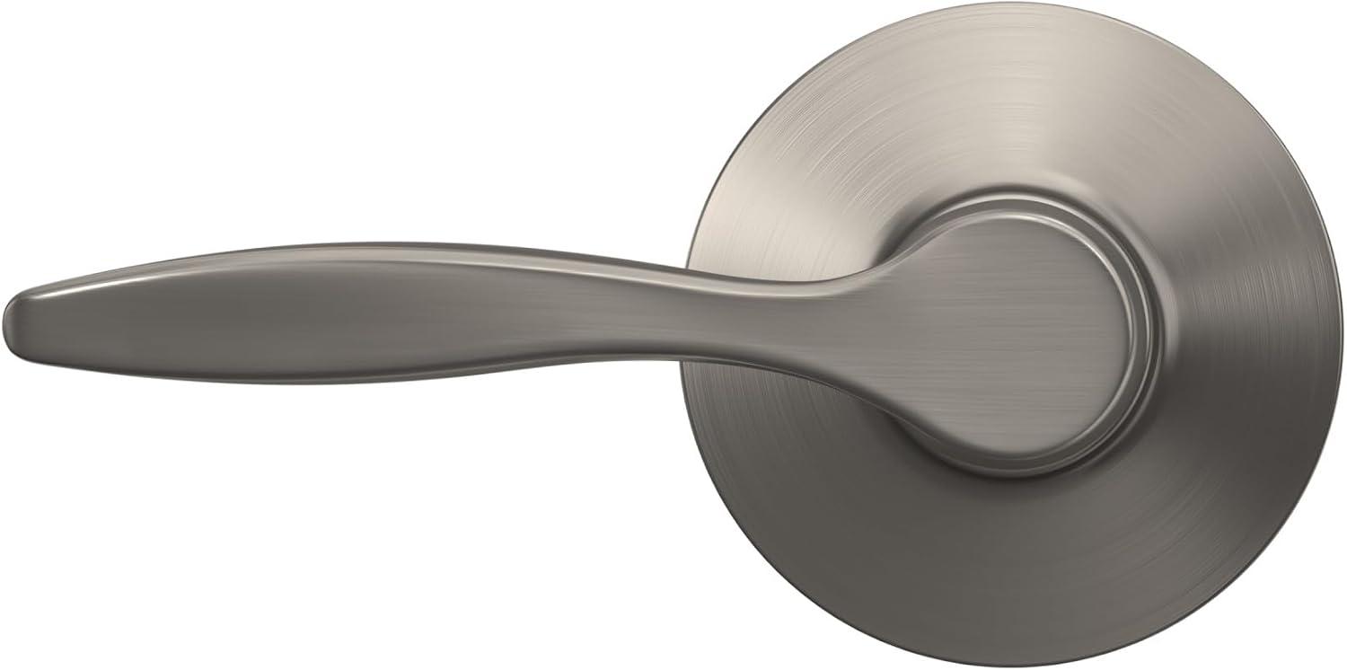 image:imageSchlage F40 DEL 608 Delfayo Door Lever with Standard Trim Bed amp Bath Privacy Lock Satin BrassSatin Nickel