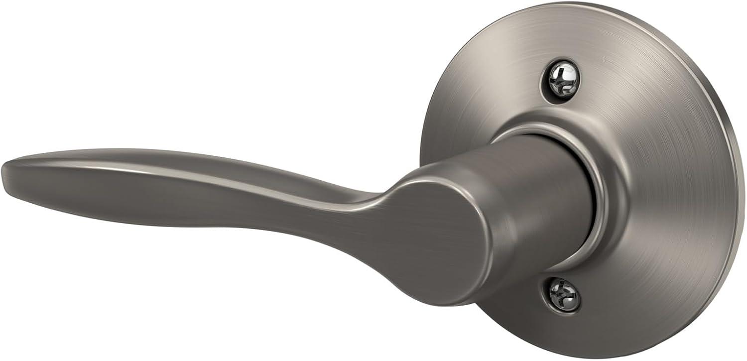 image:imageSchlage F40 DEL 608 Delfayo Door Lever with Standard Trim Bed amp Bath Privacy Lock Satin BrassSatin Nickel
