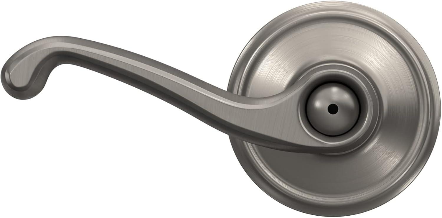 image:imageSchlage F40 FLA 619 Flair Door Lever Bed amp Bath Privacy Lock Satin NickelStandard