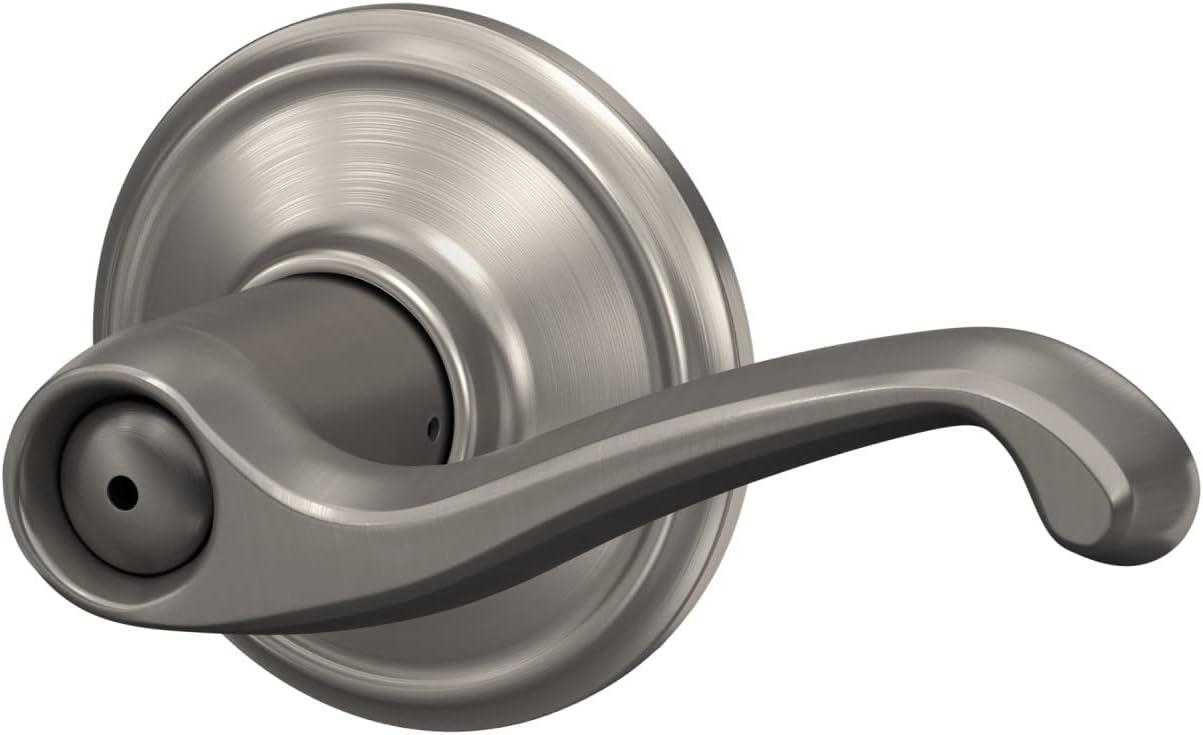 image:imageSchlage F40 FLA 619 Flair Door Lever Bed amp Bath Privacy Lock Satin NickelStandard