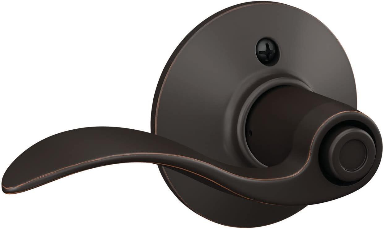 image:imageSchlage F40 V ACC 716 Accent Door Lever Bed amp Bath Privacy Lock Aged Bronze