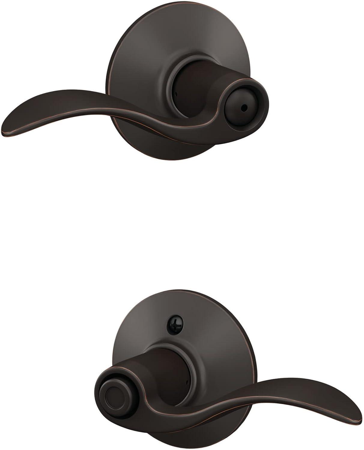 image:imageSchlage F40 V ACC 716 Accent Door Lever Bed amp Bath Privacy Lock Aged Bronze