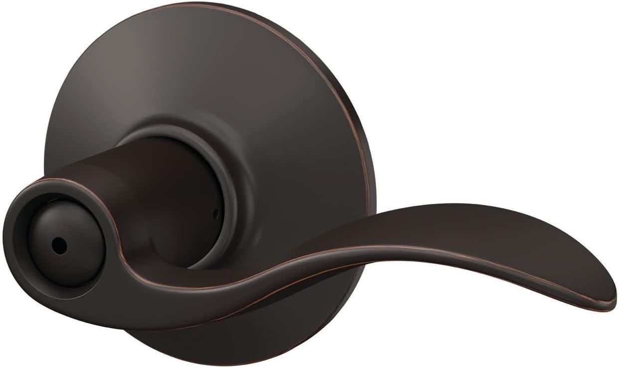 image:imageSchlage F40 V ACC 716 Accent Door Lever Bed amp Bath Privacy Lock Aged Bronze