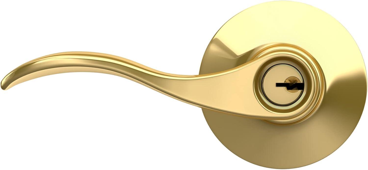 image:imageSchlage F51A ACC 505 Accent Door Lever Keyed Entry Lock Bright BrassPack of 1