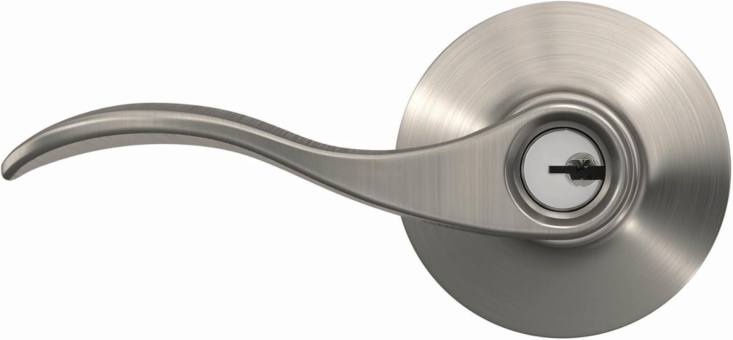 image:imageSchlage F51A ACC 619 Accent Door Lever Keyed Entry Lock Satin NickelKeyed Entry