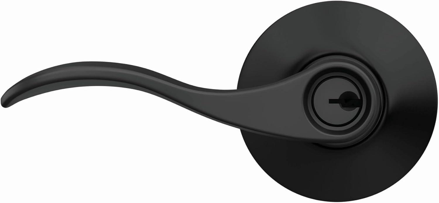 image:imageSchlage F51A ACC 622 Accent Door Lever Keyed Entry Lock Matte BlackKeyed Entry