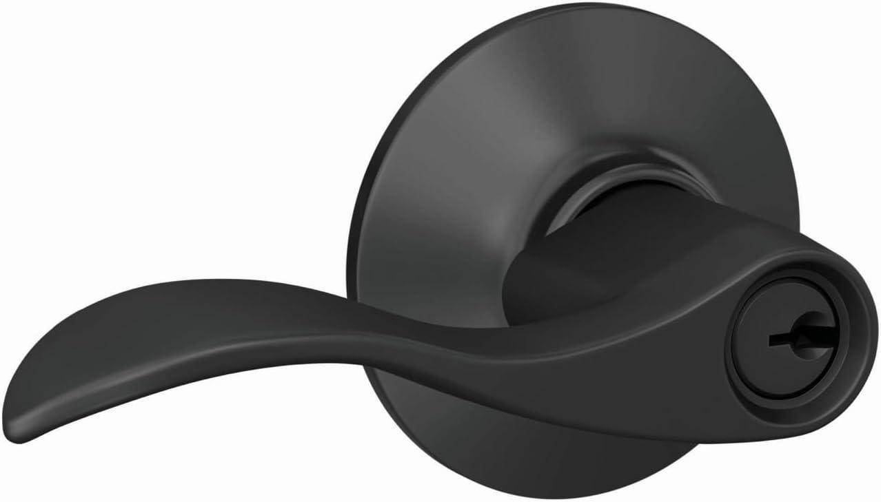 image:imageSchlage F51A ACC 622 Accent Door Lever Keyed Entry Lock Matte BlackKeyed Entry Pack of 8