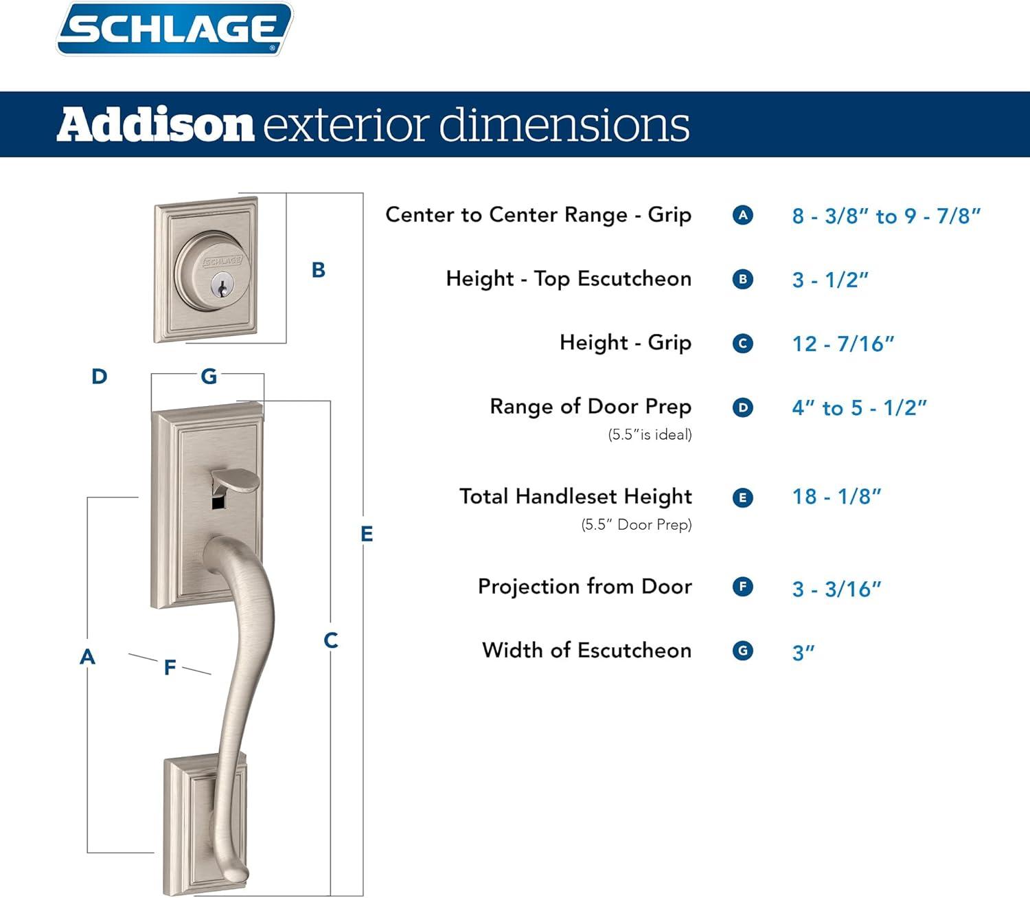 image:imageSchlage F60 V ADD 716 GEO Addison Front Entry Handleset with Georgian Knob Deadbolt Keyed 1 Side Aged Bronze