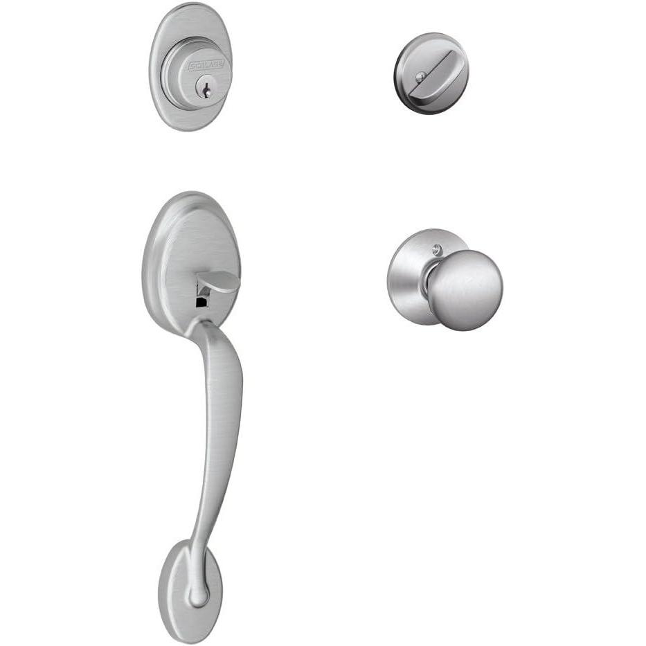 image:imagePlymouth Single Cylinder Handleset and Plymouth Knob Satin Chrome F60 PLY 626