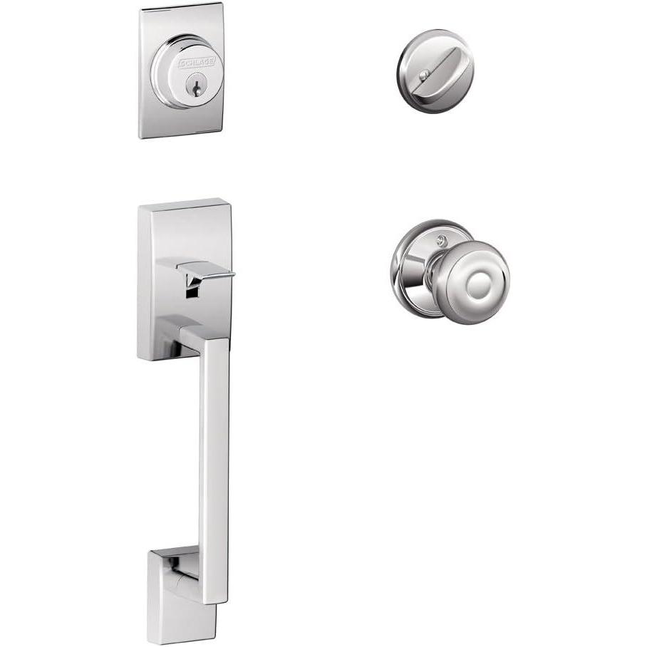image:imageSCHLAGE Century Single Cylinder Handleset and Elan Lever Satin Chrome F60 CEN 626 ELABright Chrome