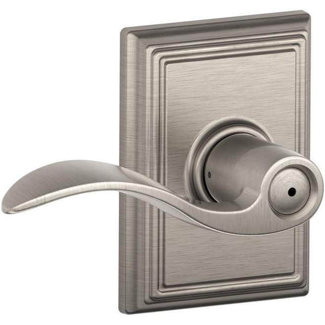 image:imageSchlage F40 ACC 619 ADD Accent Door Lever with Addison Trim Bed amp Bath Privacy Lock Satin NickelPrivacy