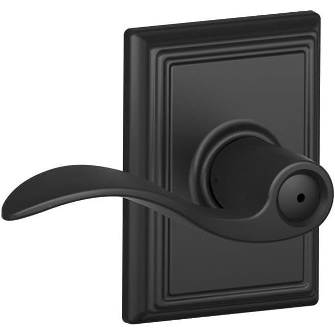 image:imageSchlage F40 ACC 622 ADD Accent Door Lever with Addison Trim Bed amp Bath Privacy Lock Matte BlackPrivacy