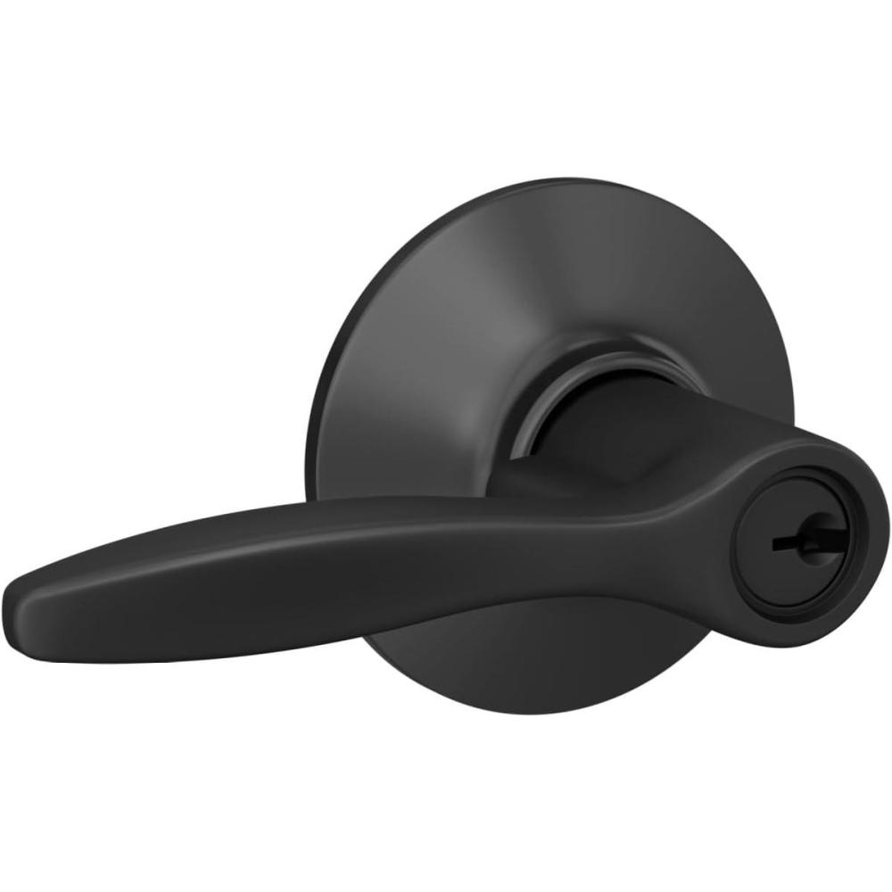 image:imageSchlage F40 DEL 608 Delfayo Door Lever with Standard Trim Bed amp Bath Privacy Lock Satin BrassMatte Black