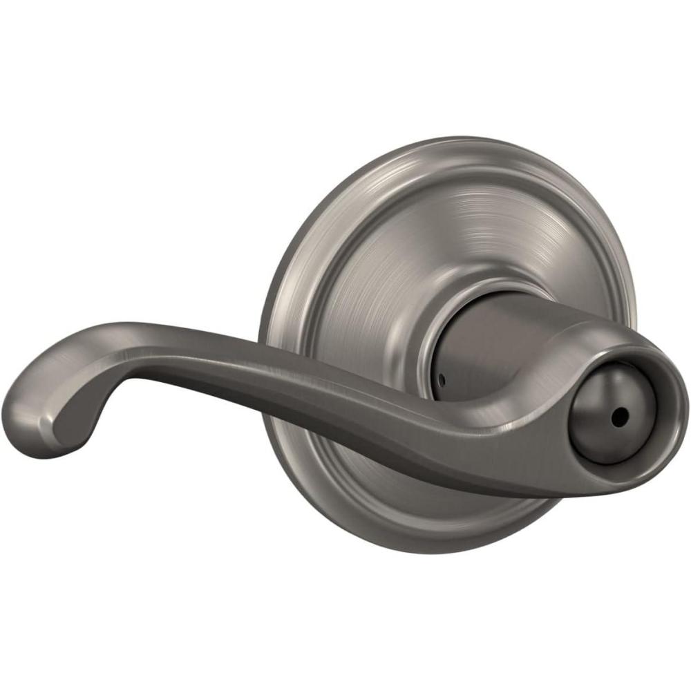 image:imageSchlage F40 FLA 619 Flair Door Lever Bed amp Bath Privacy Lock Satin NickelStandard