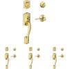image:imageSCHLAGE Camelot Single Cylinder Handleset and Right Hand Accent Lever Bright Brass F60 CAM 505 Acc 605 RHBright Brass