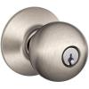 image:imageSCHLAGE F51A ORB 619 Orbit Knob Keyed Entry Lock Satin Nickel