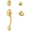 image:imageSCHLAGE Plymouth Single Cylinder Handleset and Plymouth Knob Bright Brass F60 PLY 605No Size