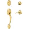 image:imageSCHLAGE Plymouth Single Cylinder Handleset and Right Hand Accent Lever Bright Brass F60 PLY 505 Acc 605 RHAntique Brass