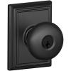 image:imageSchlage F51APLYADD Keyed Entry Plymouth Door Knobset with Decorative Addison R Matte Black