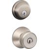 image:imageSchlage FB50 N V BWE 619 Single Cylinder Deadbolt and Keyed Entry Bowery Knob Satin NickelPack of 1