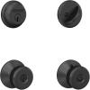 image:imageSchlage FB50N G BWE 622 Single Cylinder Deadbolt and Keyed Entry Bowery Knob Matte BlackPack of 1