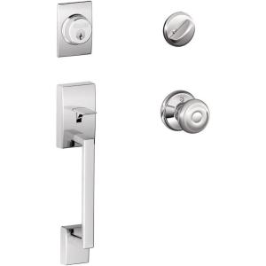 SCHLAGE Century Single Cylinder Handleset and Elan Lever, Satin Chrome (F60 CEN 626 ELA)(Bright Chrome)