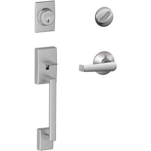 SCHLAGE Century Single Cylinder Handleset and Elan Lever, Satin Chrome (F60 CEN 626 ELA)(Satin Chrome)