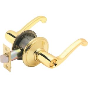 SCHLAGE F40FLA605 Flair Privacy Lever, Bright Brass