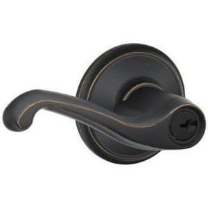 SCHLAGE F51A FLA 716 Flair Lever Keyed Entry Lock, Aged Bronze(Standard)