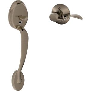 SCHLAGE Plymouth Front Entry Handle Flair Right-Handed Interior Lever (Satin Nickel) FE285 PLY 619 FLA RH(Antique Pewter)