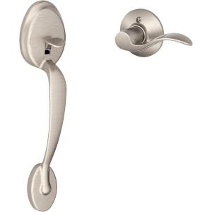 SCHLAGE Plymouth Front Entry Handle Flair Right-Handed Interior Lever (Satin Nickel) FE285 PLY 619 FLA RH(Satin Nickel)