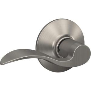 Schlage F10 V ACC 619 Accent Door Lever Hall & Closet Passage Lock, (Pack of 1), Satin Nickel(Satin Nickel)