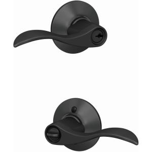 Schlage F51A ACC 622 Accent Door Lever, Keyed Entry Lock, Matte Black(Keyed Entry)