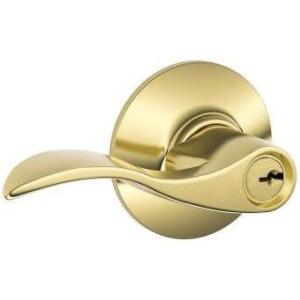 Schlage F51A Acc 605 Accent Lever, Keyed Entry, Bright Brass(Keyed Entry)