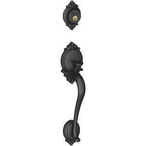 Schlage F58 BRK 716 Brookshire Exterior Handleset with Deadbolt, Aged Bronze (Exterior Half Only)(Matte Black)