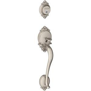 Schlage F58 BRK 716 Brookshire Exterior Handleset with Deadbolt, Aged Bronze (Exterior Half Only)(Satin Nickel)