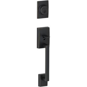 Schlage F58 CEN 619 Century Exterior Handleset with Deadbolt, Satin Nickel (Exterior Half Only)(Aged Bronze)