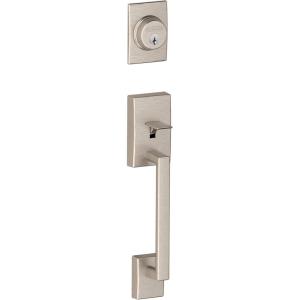 Schlage F58 CEN 619 Century Exterior Handleset with Deadbolt, Satin Nickel (Exterior Half Only)(Satin Nickel)