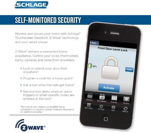 image:imageSCHLAGE ZWave Connect Camelot Touchscreen Deadbolt with BuiltIn Alarm Works with Amazon Alexa via Wink Aged Bronze FE469NX ACC 716 CAM LHAged Bronze