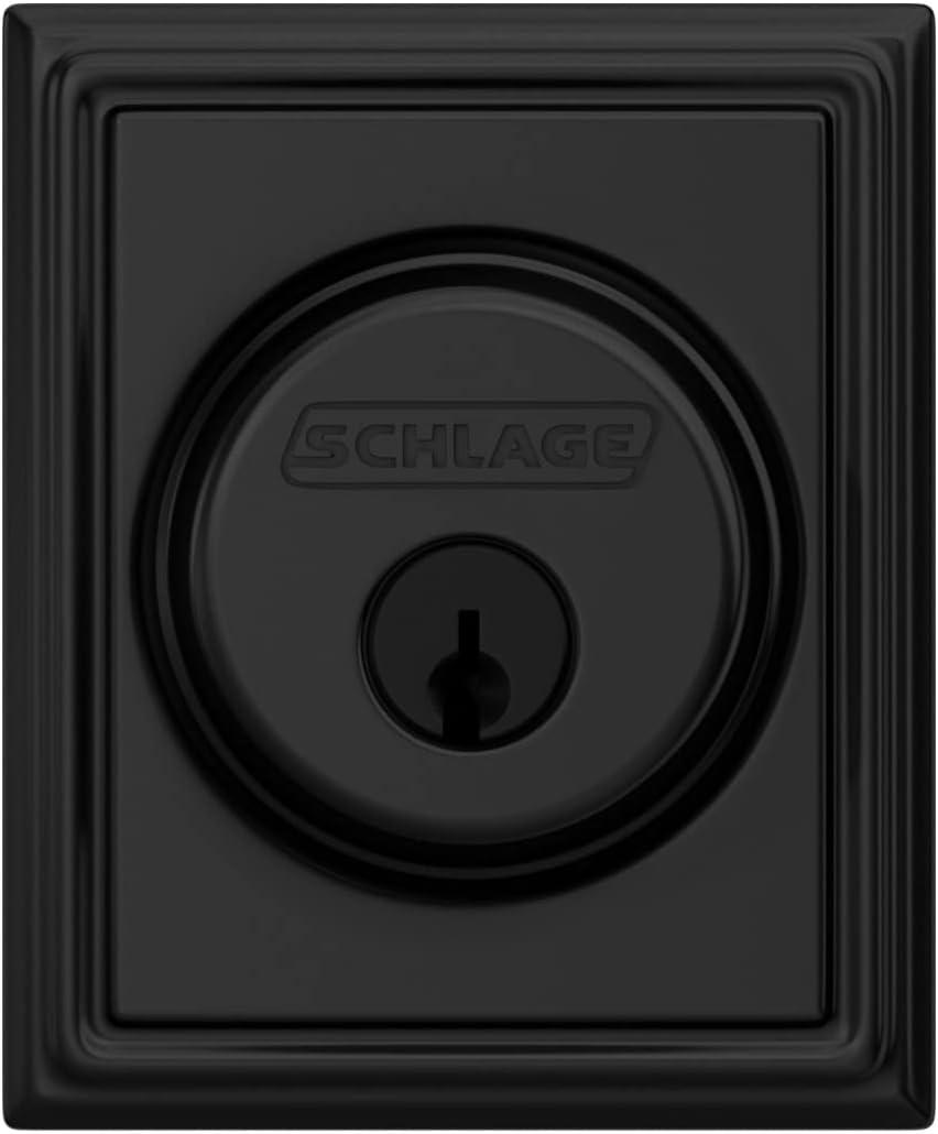 image:imageSchlage B60 N ADD 622 Deadbolt with Addison Trim Keyed 1 Side Highest Residential Security Matte Black