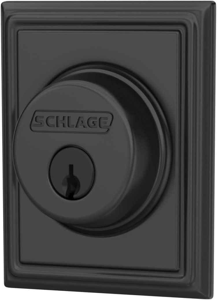 image:imageSchlage B60 N ADD 622 Deadbolt with Addison Trim Keyed 1 Side Highest Residential Security Matte Black