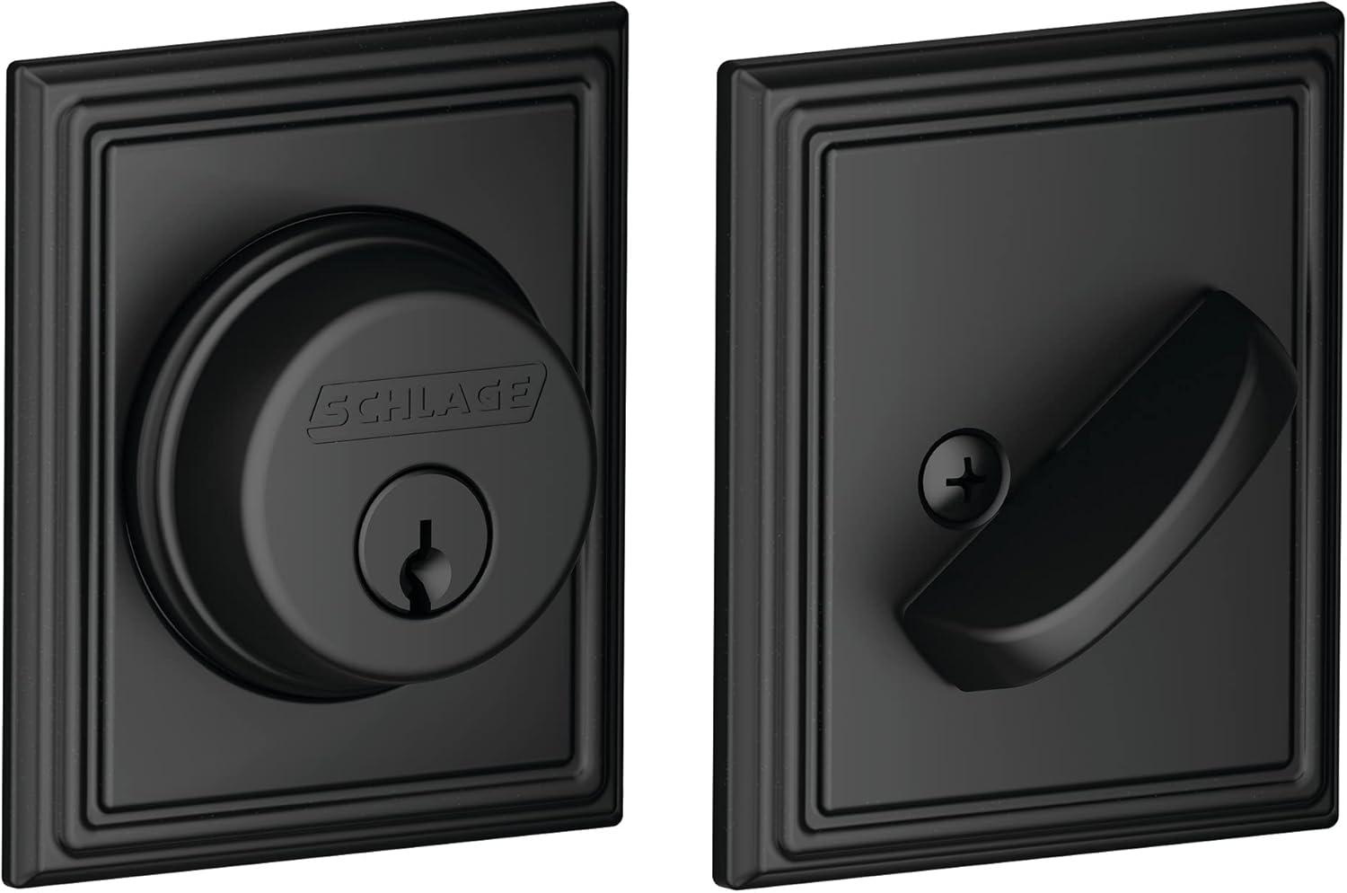 image:imageSchlage B60 N ADD 622 Deadbolt with Addison Trim Keyed 1 Side Highest Residential Security Matte Black