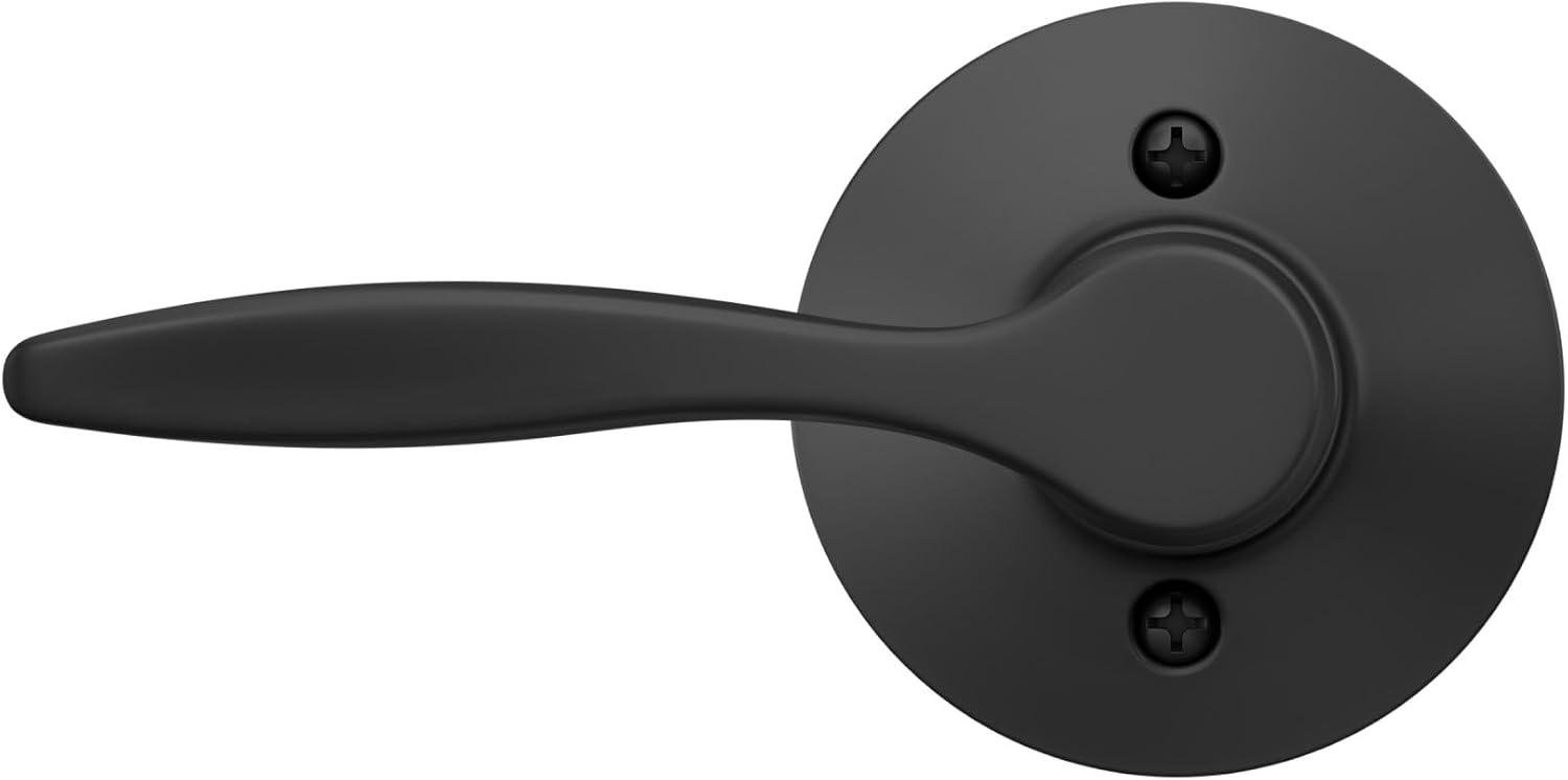 image:imageSchlage F170 DEL 622 LH Left Handed Delfayo Door Lever with Standard Trim OneSided NonTurning Dummy Handle Matte Black