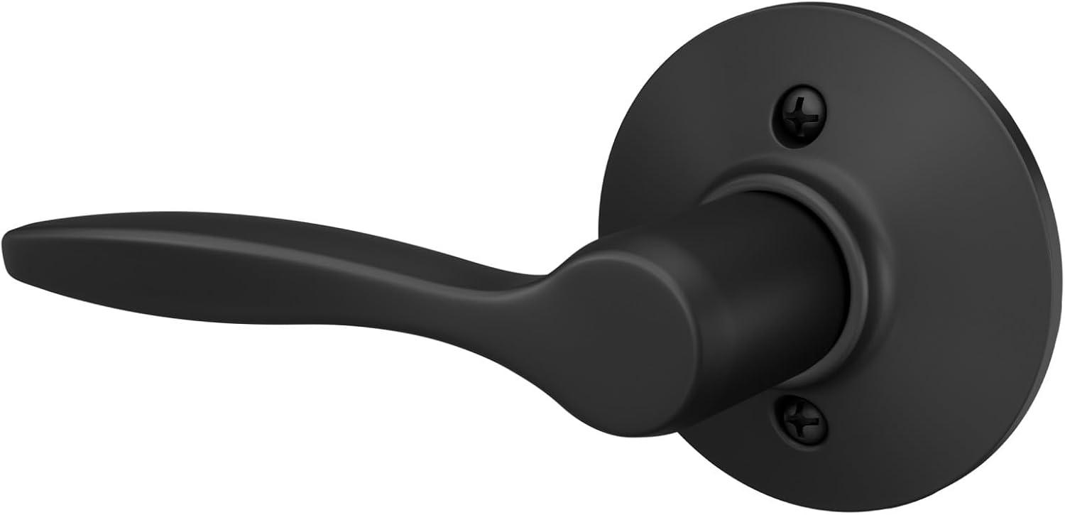 image:imageSchlage F170 DEL 622 LH Left Handed Delfayo Door Lever with Standard Trim OneSided NonTurning Dummy Handle Matte Black