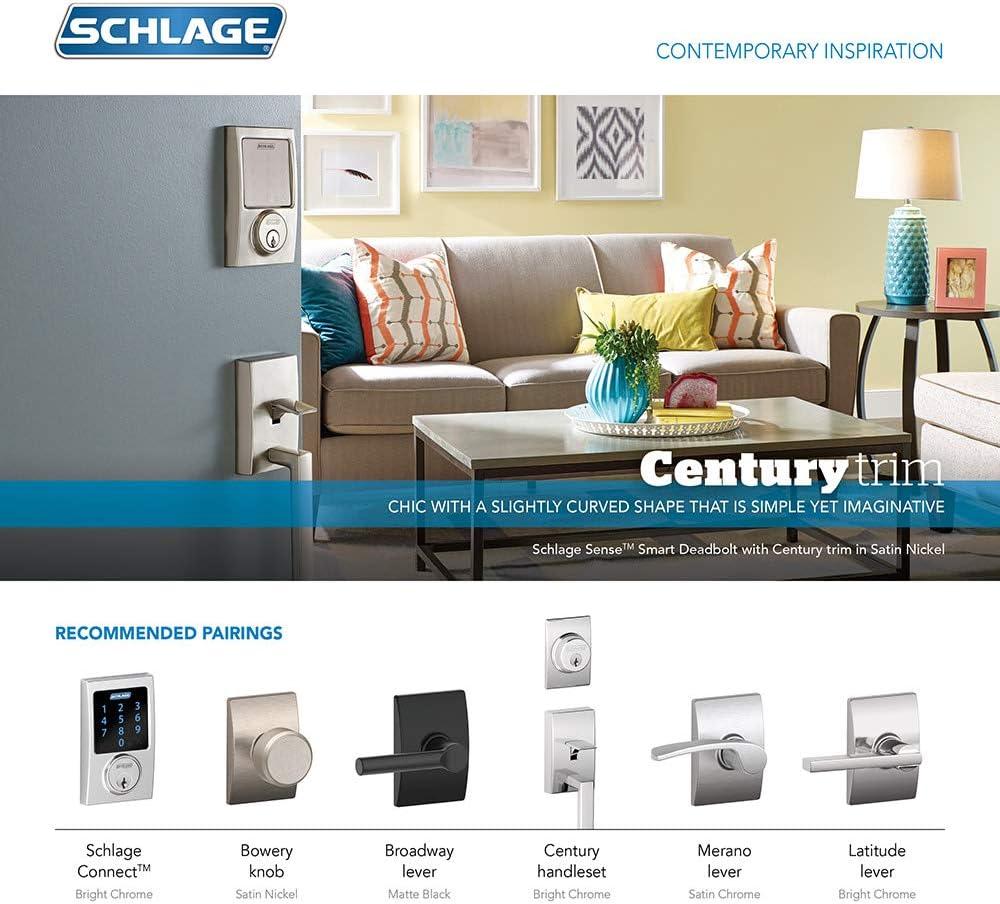 image:imageSchlage FE285 Century By Broadway Century By Bottom Half Handleset with 16080 Latch and 10063 Strike Matte Black Finish